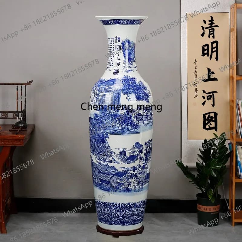 Ceramics hand-painted floor-to-ceiling vase living room hotel company opens housewarming ornament