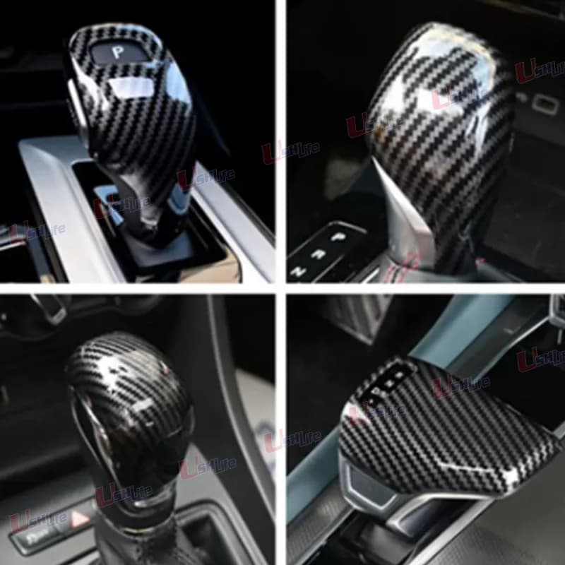 For MG5 MG6 MG7 MG ZS HS 2020~2016 2017 2018 2019 2020 2021 Car Gear Shift Knob Cover Carbon Fibe Shell Car Accessories