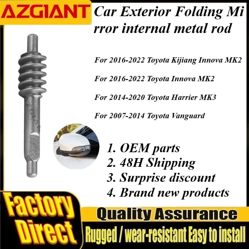 Azgiant Car Exterior Folding Mirror internal metal rod For Toyota Kijiang Innova MK2 Harrier MK3 Vanguard vehicle accessories