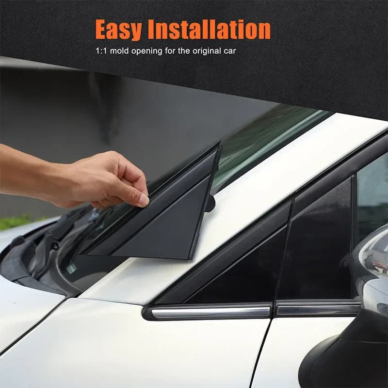 Fit For Fiat 500 2010-2024 ABS Black Car Rearview Mirror Side Triangle Panel Cover Car Accessories (Replacement Parts)