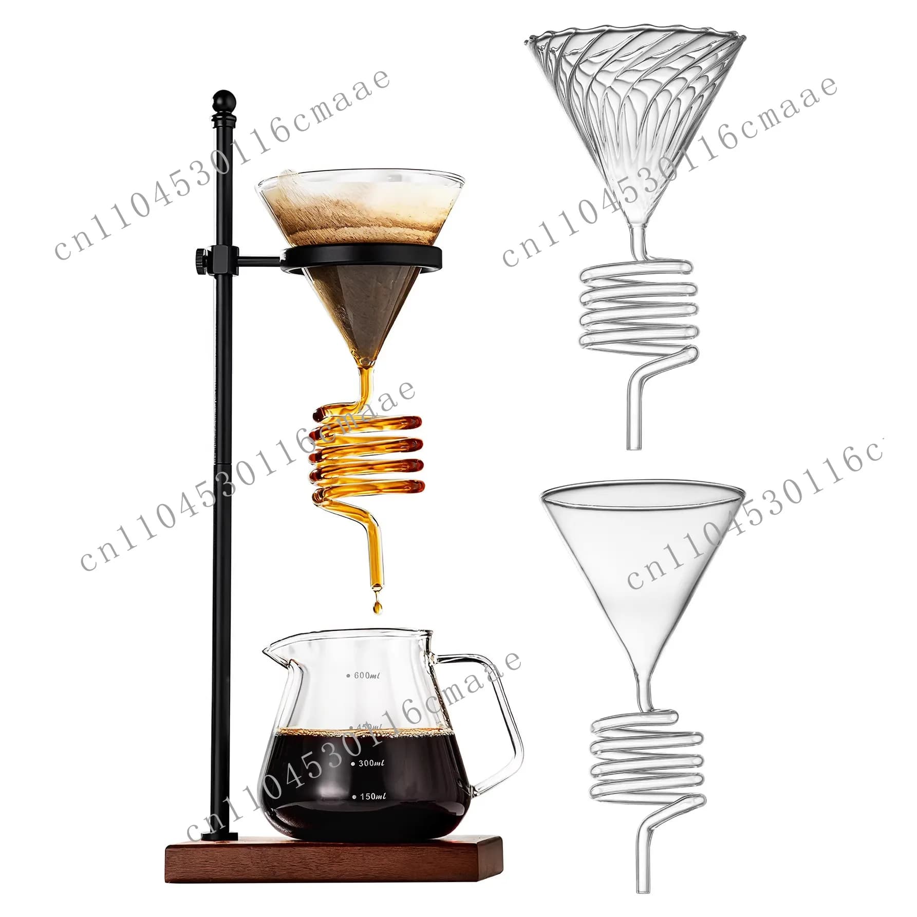 Snake tube spiral cooling coffee filter ins pour rack American filter cup pour rack filter cup holder