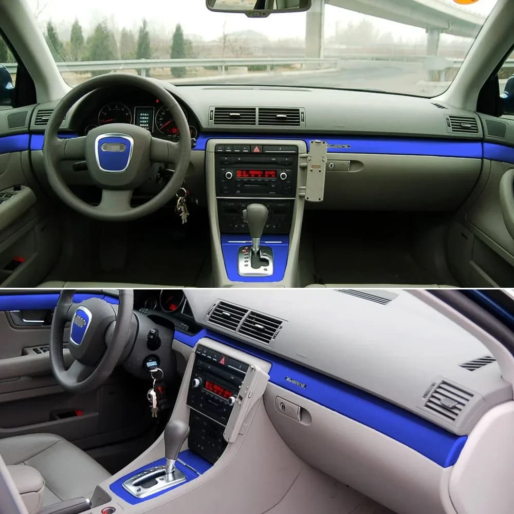 For Audi A4 B6 B7 2002-2008 Interior Central Control Panel Door Handle 5D Carbon Fiber Stickers Decals Car Styling Accessorie