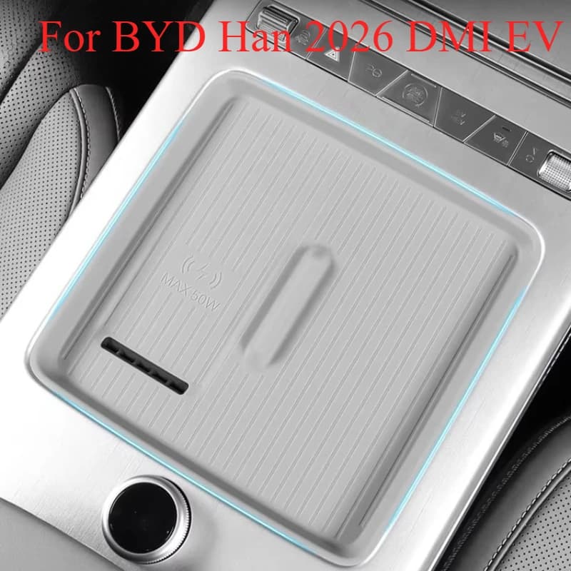 For BYD Han 2026 DMI EV Silicone Wireless Car Charging Pad Non-Slip Mat Dust-Proof Charger
