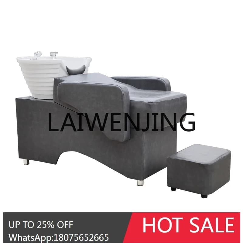 RWJ Dedicated Flushing Bed Porcelain Minimalist Lying Half Hair-Washing Chair Internet Celebrity Salon Shampoo Bed