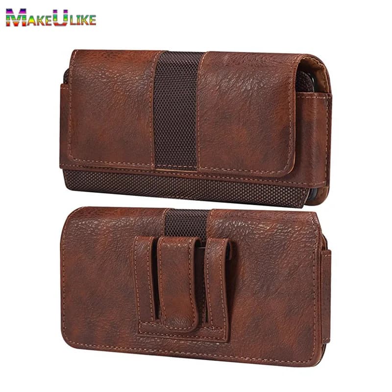 Universal Retro Leather Belt Clip Holster Phone Pouch Case for Samsung Galaxy A05 A05S A15 A25 A35 A55 Case Magnetic Waist Bag