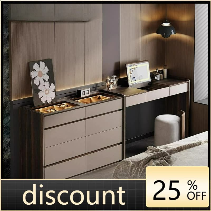 LTT Italian minimalist dresser chest cabinet integrated bedroom storage cabinet end of bed flip cover makeup table