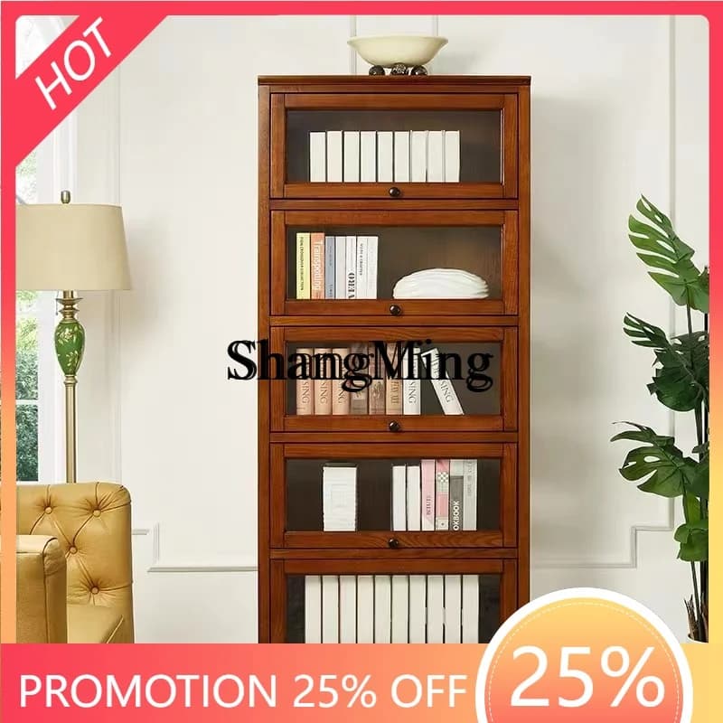 CL bookcase living room household small apartment glass door storage bedroom display bookshelf storage cabinet