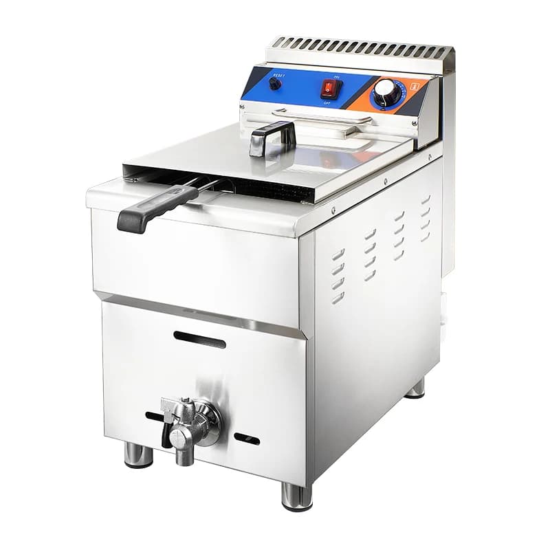 Hot Sales Wholesale 1 Tank Gas Deep Fryer French Machine Fries Fryer Commercial Counter Top Gas Deep Fryer