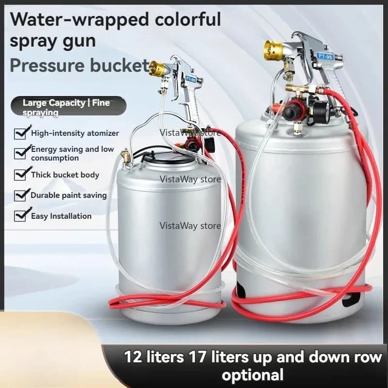 12L Water in Water Colorful Paint Spray Gun Paint Latex Water in Sand Spray Pressure Bucket