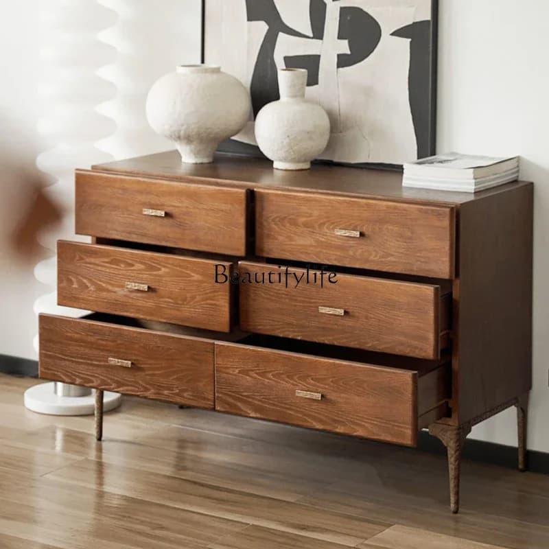 FGSix chest cabinet ash wood solid wood medieval retro storage locker
