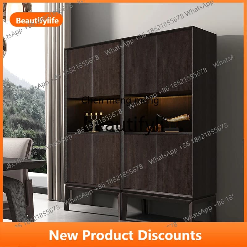 X Living Room Side Cabinet Storage Organizer Modern Simple Wine Cabinet Integrated Wall-Mounted Home Minimalist