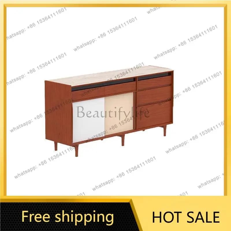 FG Used Sideboard for Living Room Solid Wood Storage Vintage Sintered Slate Sideboard
