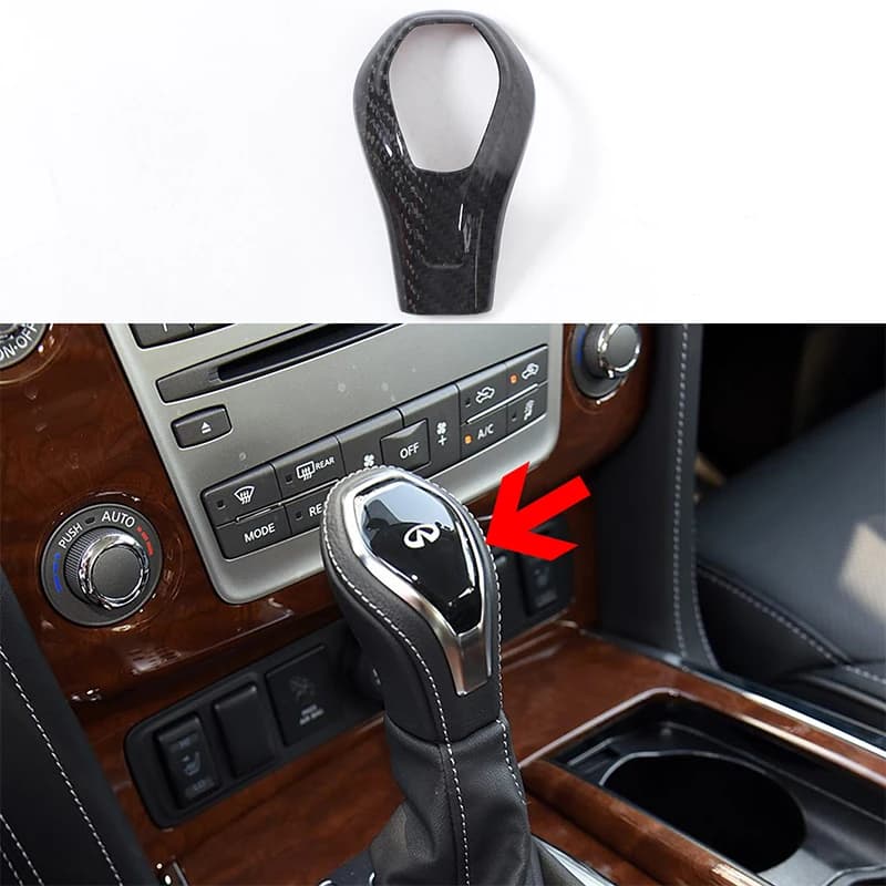 For Infiniti QX80 2017-2025 Car Gear Head Decorative Cover True Carbon Fiber Automotive Modification Accessories