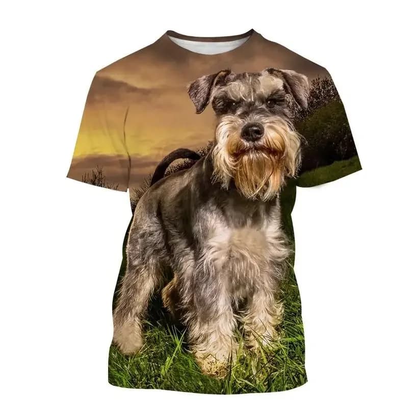 Men's Children's Funny Cute Pet Street 3d Print Fashion Chenille Dog Pattern Casual Street Style Summer Lightweight Top