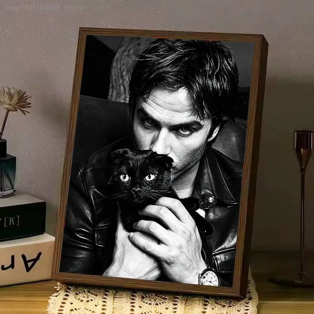 Wall Murals Home Custom Self-adhesive Decoration Sticker Playbill Film For Ian Somerhalder Damon Salvatore Poster Cover