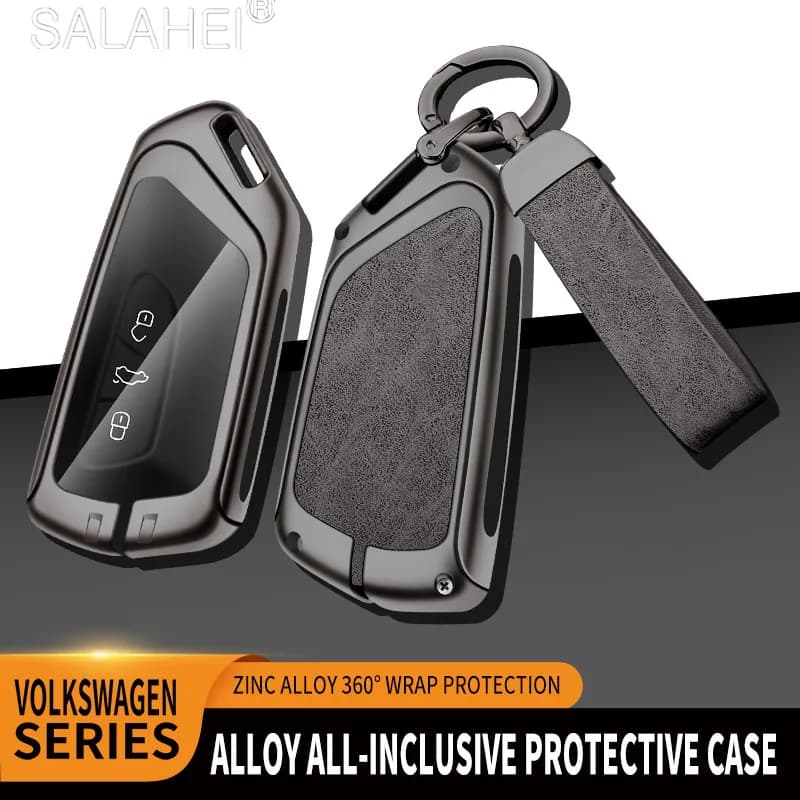 Leather Car Smart Remote Key Case Cover Holder Shell For VW Volkswagen Golf 8 Mk8 2020 For Skoda Octavia Keychain Accessories