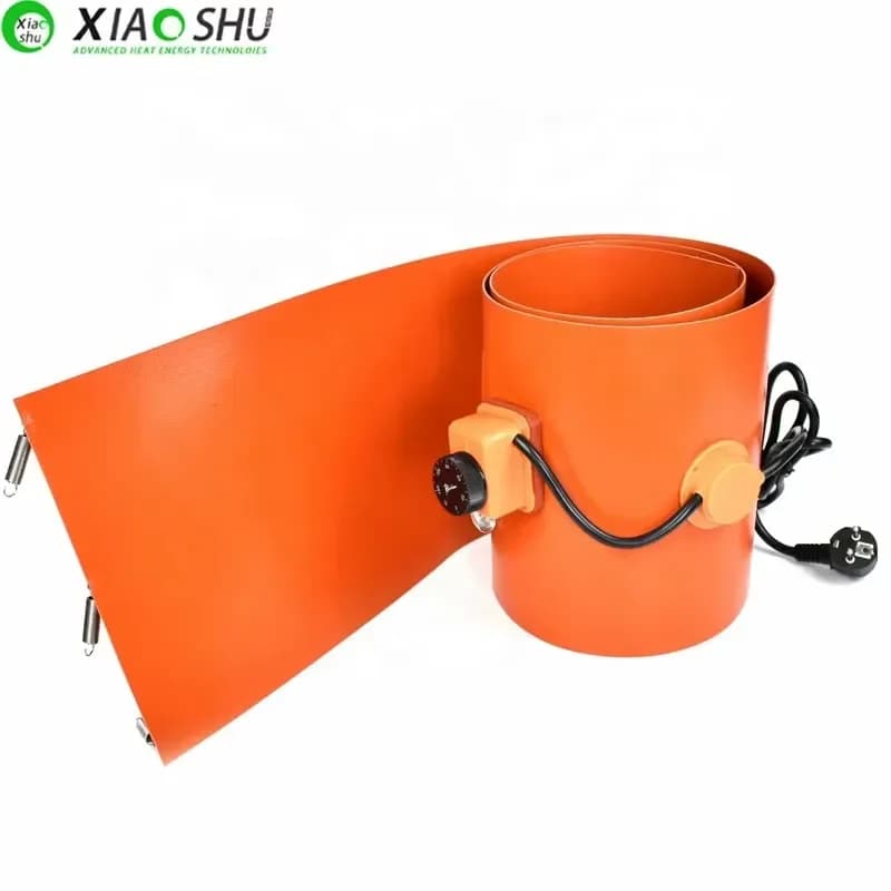 XIAOSHU Industrial Silicone Heating Pads 220v 2000w Oil Drum Insulated Silicone Rubber Belt Heater