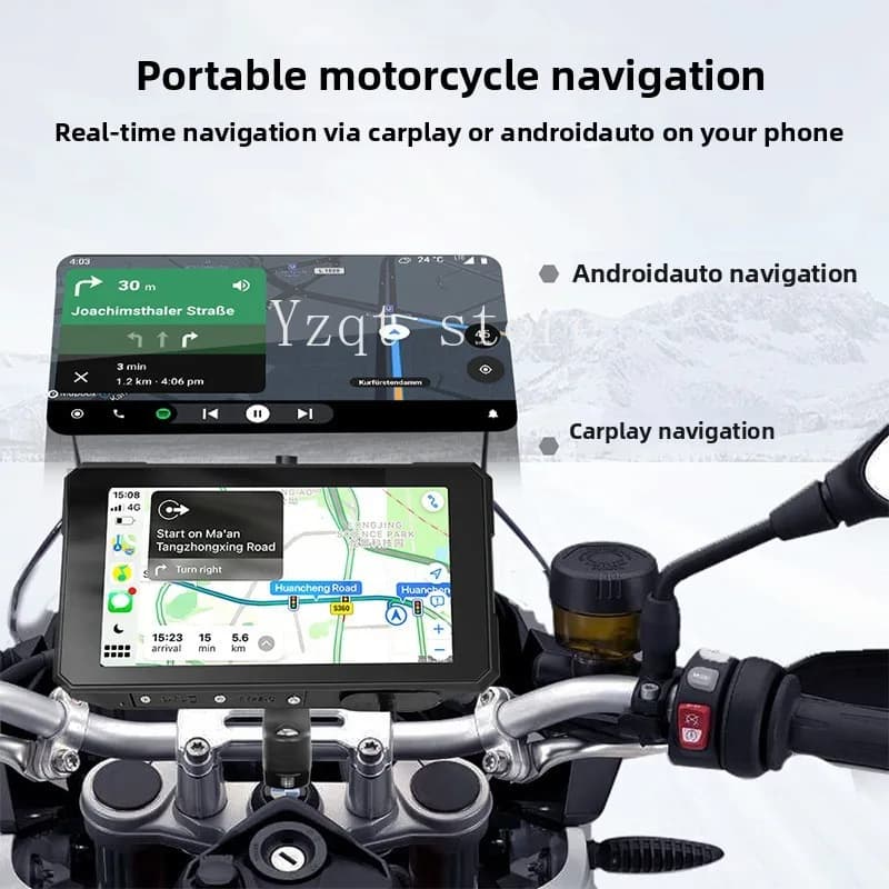 Cross-border motorcycle driving recorder 5-inch quick-release motorcycle carplay car machine navigation screen all-in-one