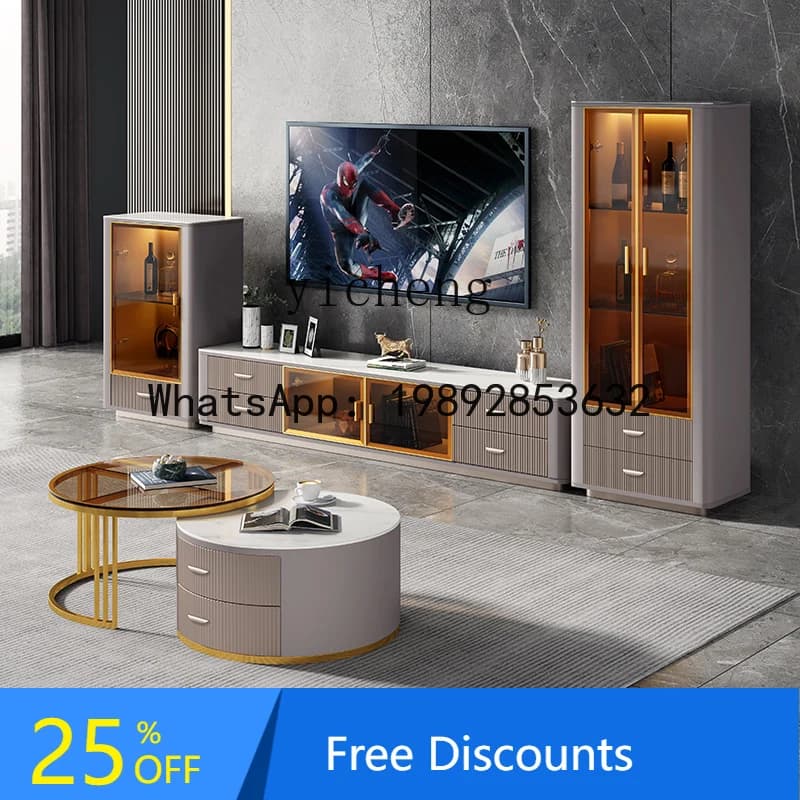 Display Cabinet Modern Simple and Light Luxury High-End Shelf Wall Glass Home
