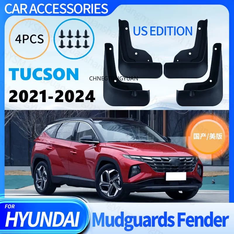 Mudguards Fenders for Hyundai Tucson 2021-2024 US Edition Black Automotive Tire Accessories Car Exterior Decor Protective Parts