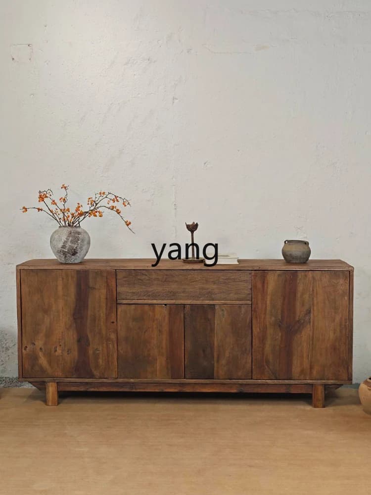 LMM medieval dining side TV cabinet solid wood storage tea cabinet Japanese style