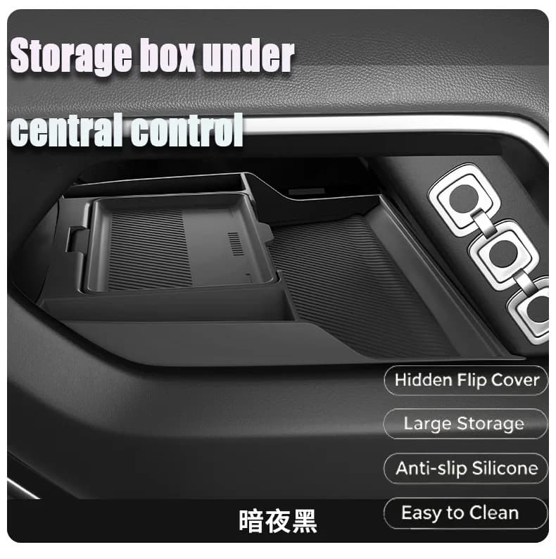 For BYD Fangchengbao Leopard 8 2024 Center Console Lower Storage Box, Drop-in Silicone Organizer Tray with Sunglasses Holder