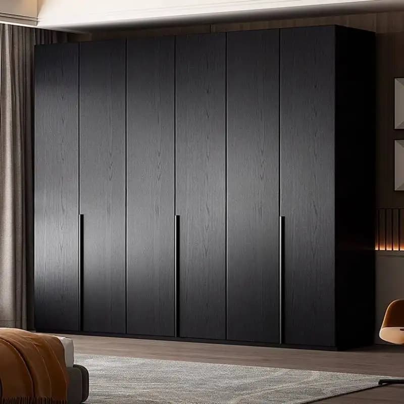 Glossy Black Wardrobes Luxury Customized Nordic Space Saving Wardrobes Bedroom Storage Wooden Armarios De Ropa Furniture Home