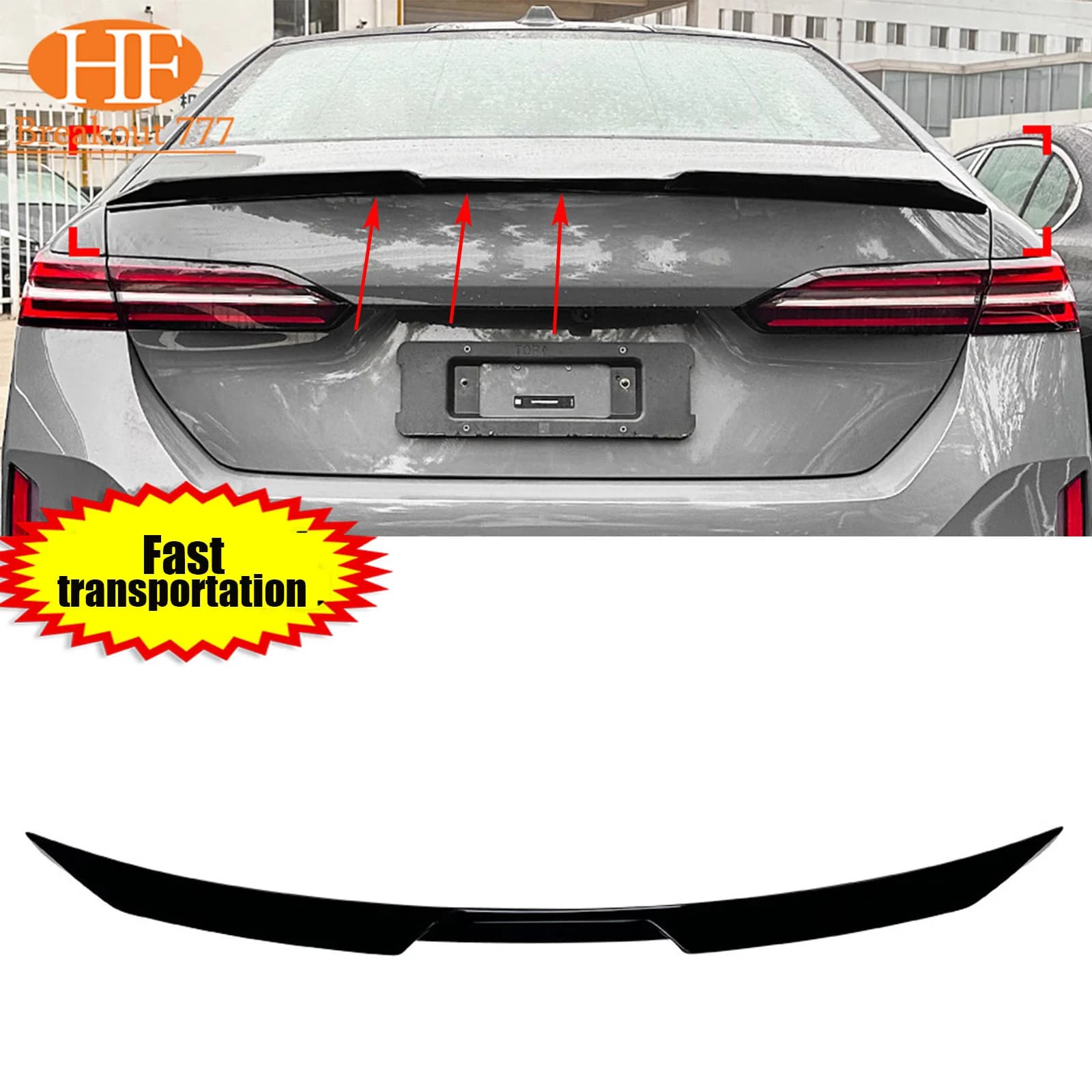 Sportback Spoiler By Gloss Black Carbon Fiber Look Rear Mid Wing Lip High Quality ABS For BMW 5 Series I5 G60 525i 530i 2024+