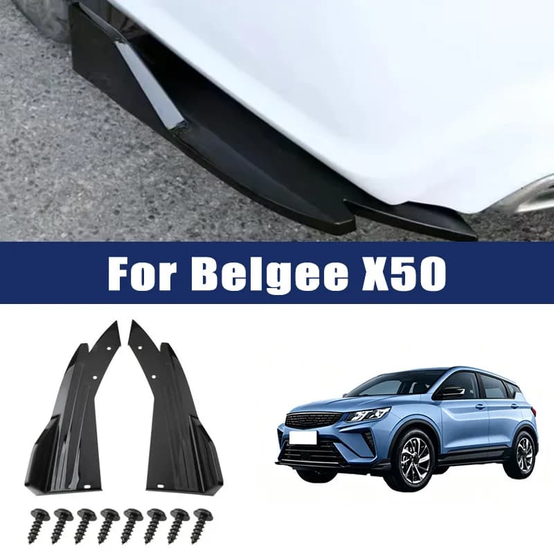 Car Rear Bumper Spoiler Lip Carbon Fiber Wing Trim Protection Anti-crash Diffuser Side Skirt Wrap Angle Splitter for Belgee X50