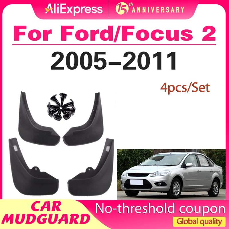 4PCS For Ford/Focus 2 MK2 MK2.5 Saloon Sedan 2005-2011 Car Accessories Car Mud Flaps Front Rear Mudguard Splash Guards Fender