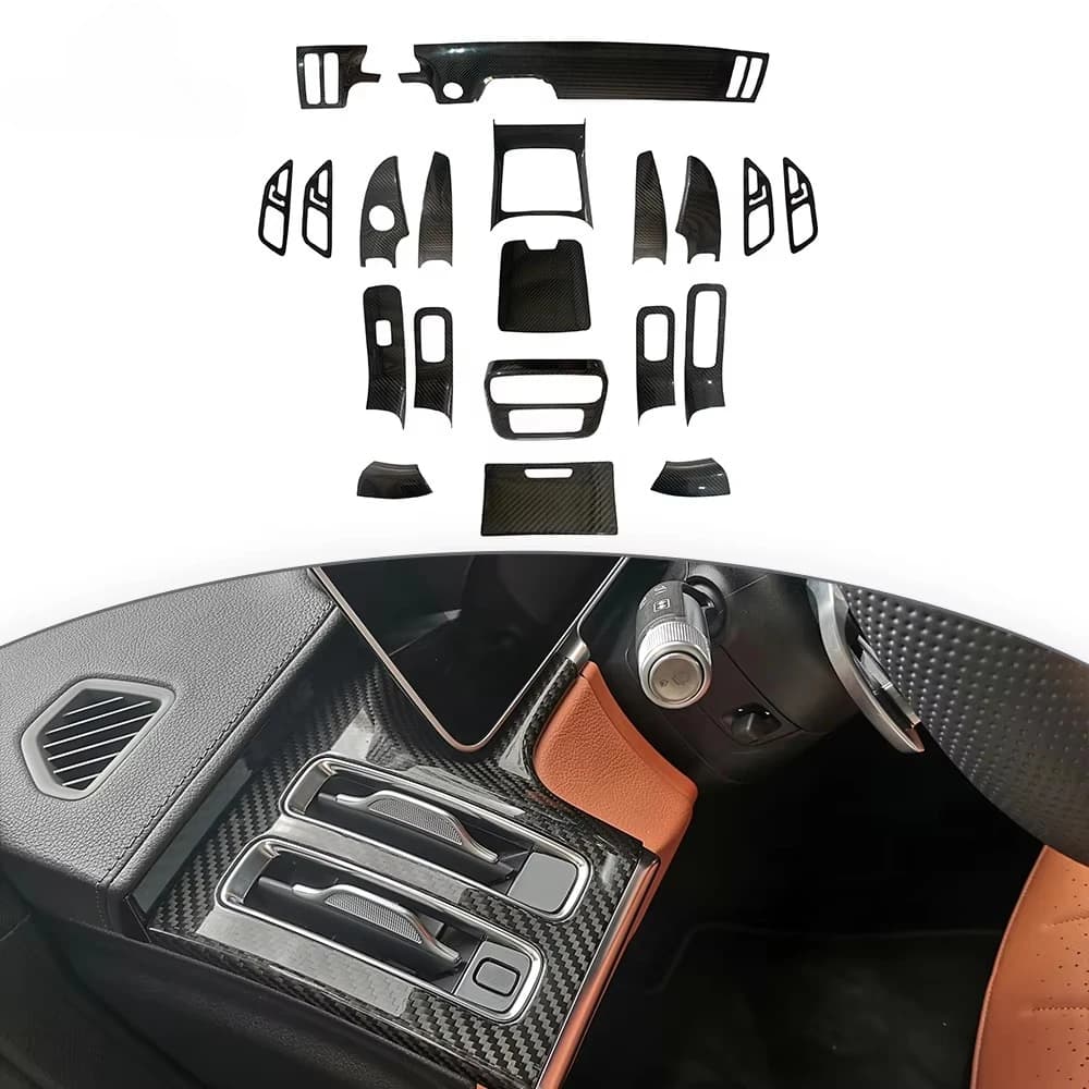 For 2020 2021 2022 S Class Dry Carbon Fiber Car Accessories Interior Decorative for W223 2021 2022 2023   Car Interior Kits