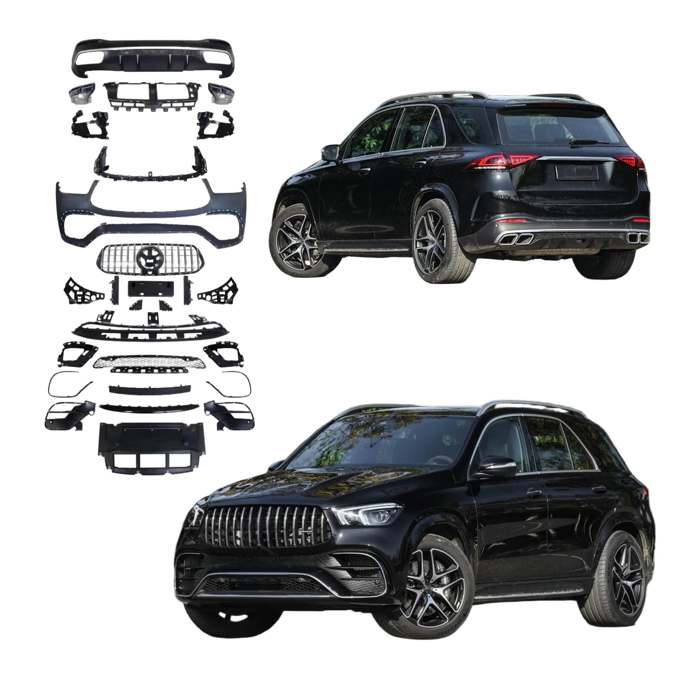 Factory Price Bodykit for Mercedes GLE W167 2020+ Upgrade to GLE W167 GLE63 PP Material Bumper Grille SUV Exterior Parts