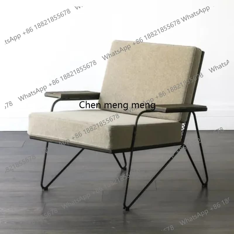 Minimalist Furniture Recycle Elm Steel Fabric Living Room Furniture Sets Mobiliario Arm Chair Sofa Chair Sofa Living Room Sofas