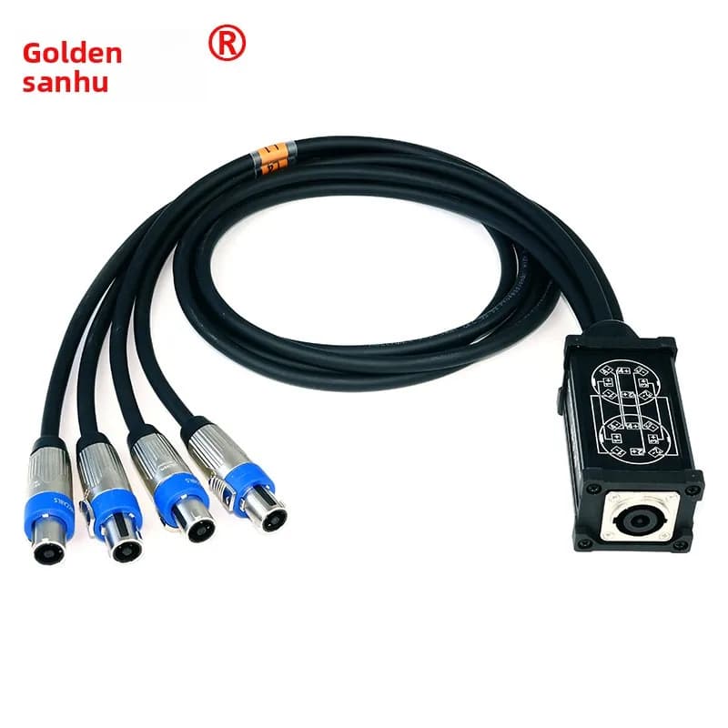 Speakon-style 4-channel Female Connector Adapter Cable Professional Audio Speaker Junction Box Copper Flame Retardant Protection
