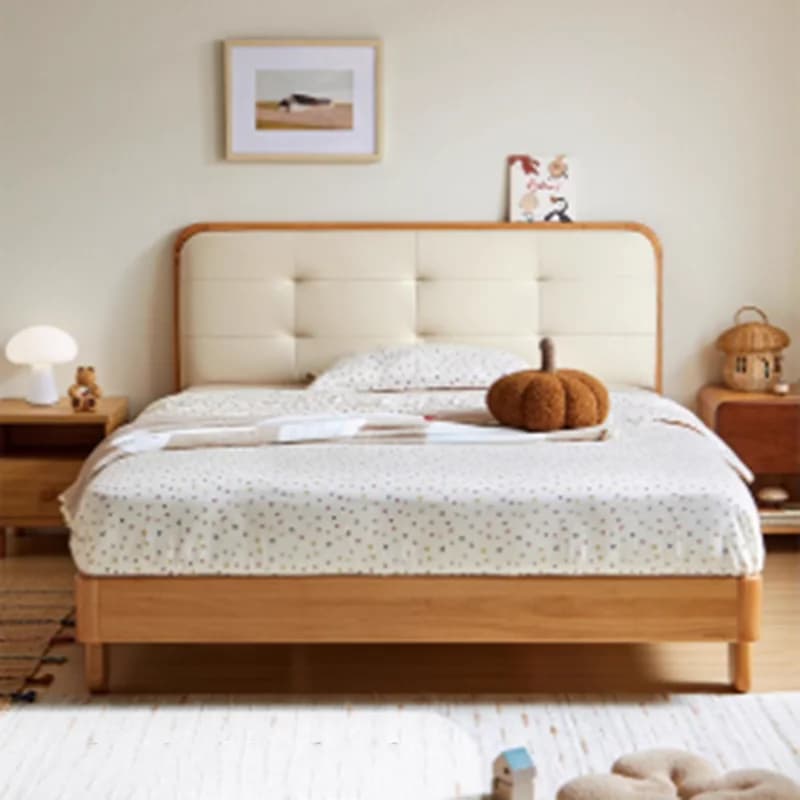 Children Wooden Design Bed Bedroom Modern Headboards Sleeping Bed Simple Beauty Space Saving Luxury Muebles Trendy Furniture