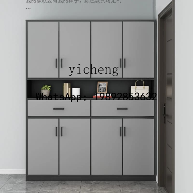 Modern Light Luxury All Aluminum Alloy Shoe Cabinet Home Living Room Cabinet Balcony Locker