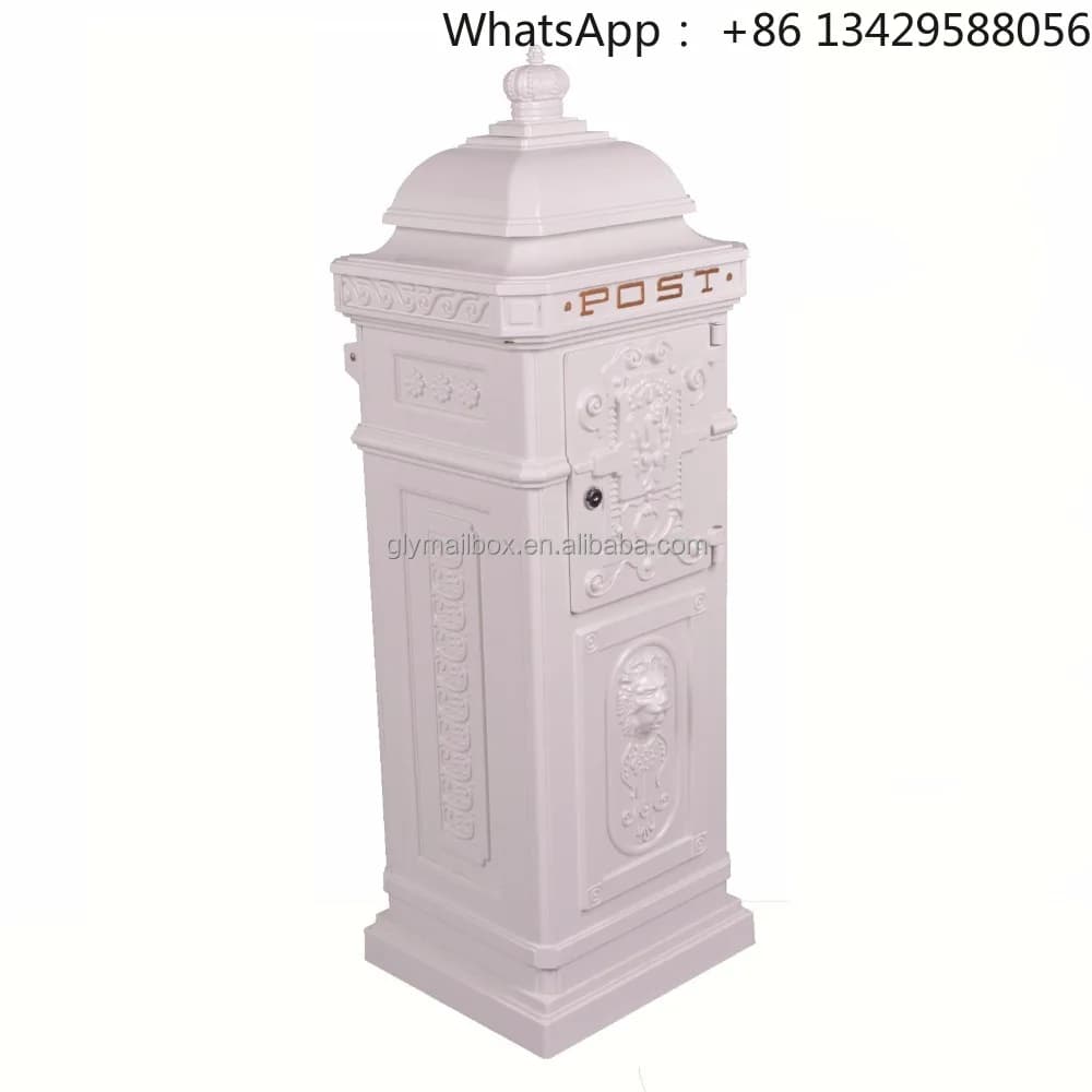 Cast Aluminum Free Standing Residential Garden Waterproof Anti-Theft Mailbox Post Box Letter Box