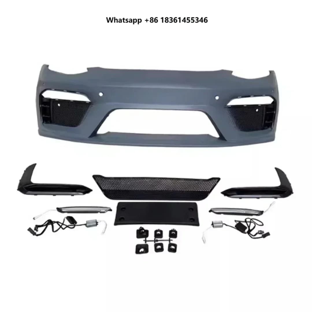 For  Model 3 2020 2021 2022 modified GT4 style LED Daytime Running Light Strip Auto Accessories Front Bumper Grill Mask