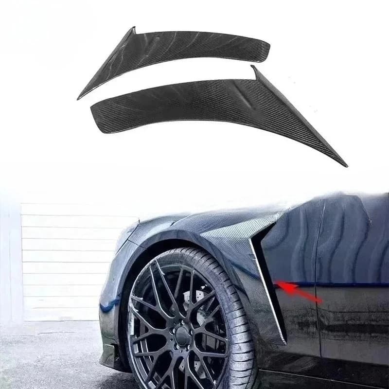 For Mercedes Benz W222 S63 S65 For AMG Real Carbon Fiber 14-20 Side Fender Air Vent Cover Car Door Fins Winglet Canards Splitter