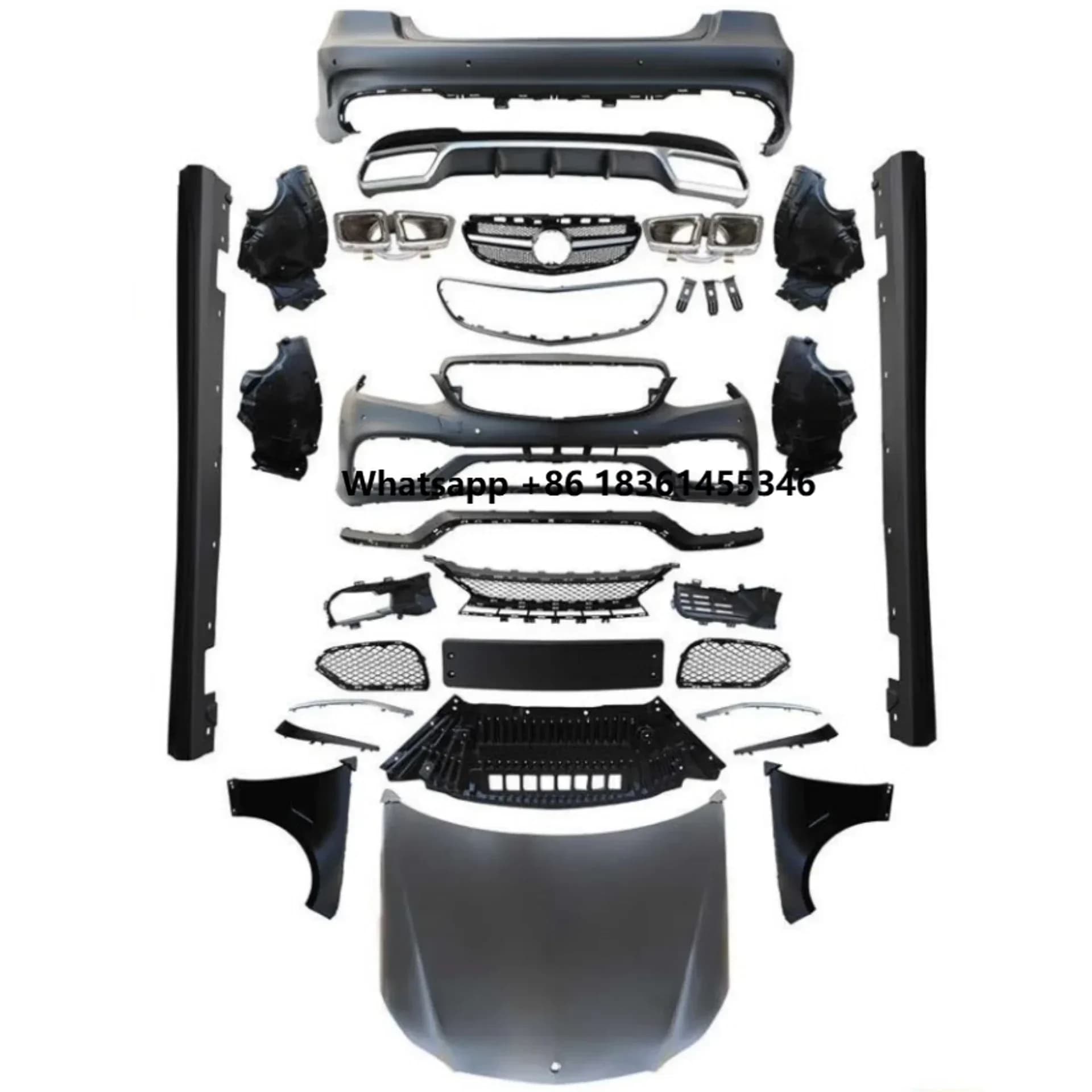 For  E-Class W212 08-14 Upgraded E63AMG Body Kit Front Rear Bumper Side Skirt Engine Hood Grille Fender Assembly