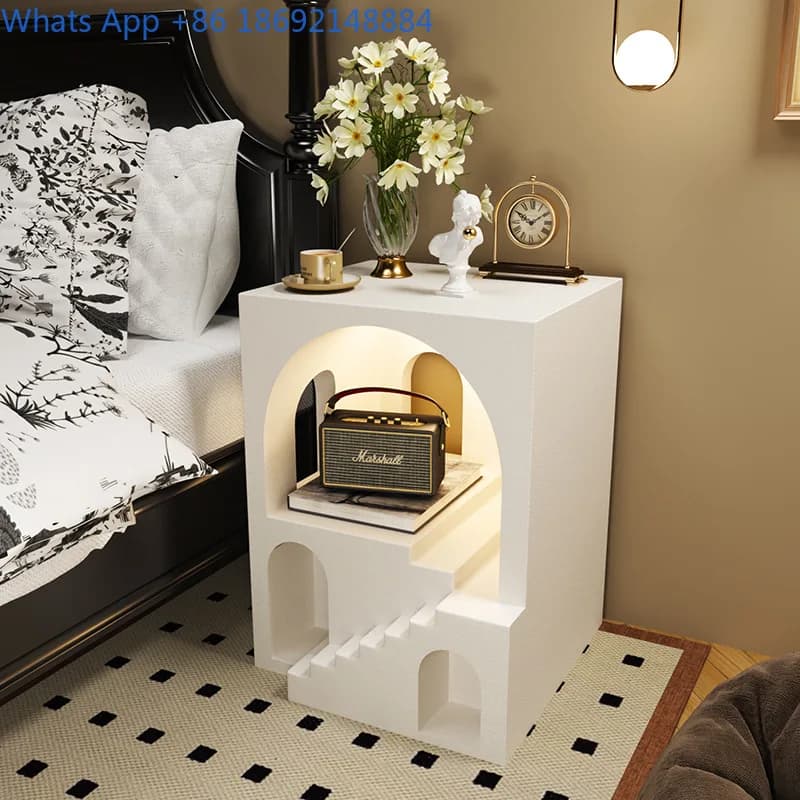 High-end Fashion Art Creative European Style Home Geometric Staircase Bedside Table Wooden Decorative Ornament Housewarming Gift