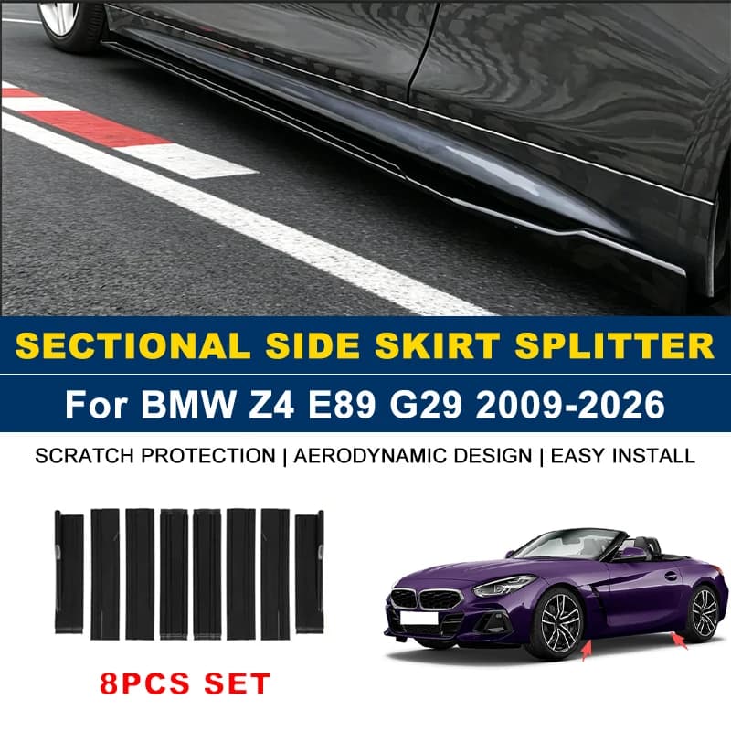 2m Sectional Side Skirt Extension Lips Side Spoiler, Car Exterior Modified Upgrade Kit For BMW Z4 E89 G29 2009-2026 2010 2011