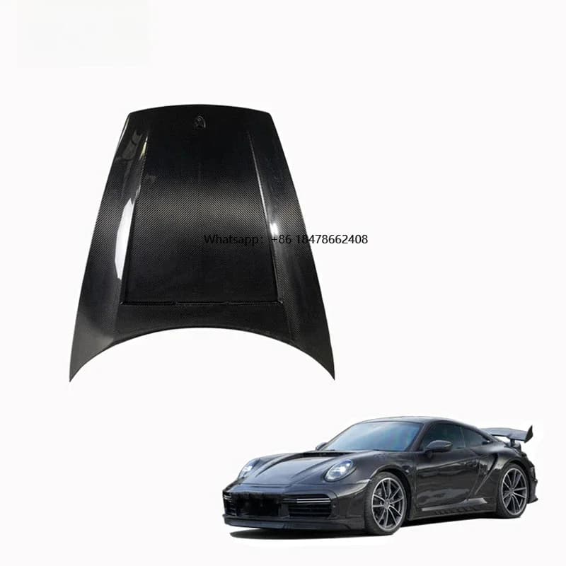 Top Quality Car Stinger GTR Dry Carbon Fiber Engine Hood for  911 992 Carrera 2020+ Car Front Engine Hood