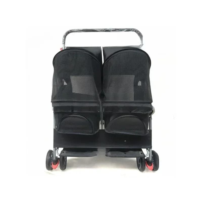 Two-Pet Stroller, Double Sleeping Bed, Ultra-Light Folding, Removable, Washable,, Dog, Widening, Care Out