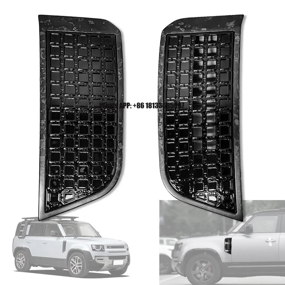 Car Auto Parts Tuning Air Fender Side Vents Carbon Fibre Door Side Vent Mesh Grille for Land Rover Defender 90 110 2020-2024