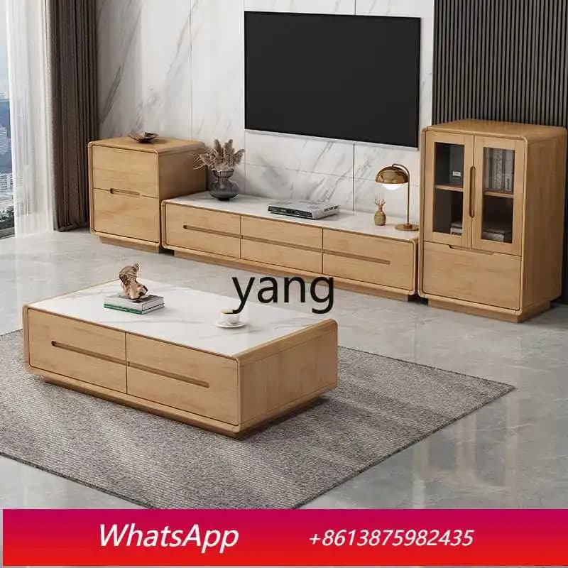 LH rural living room light luxury TV cabinet modern simple Nordic solid wood furniture floor cabinet