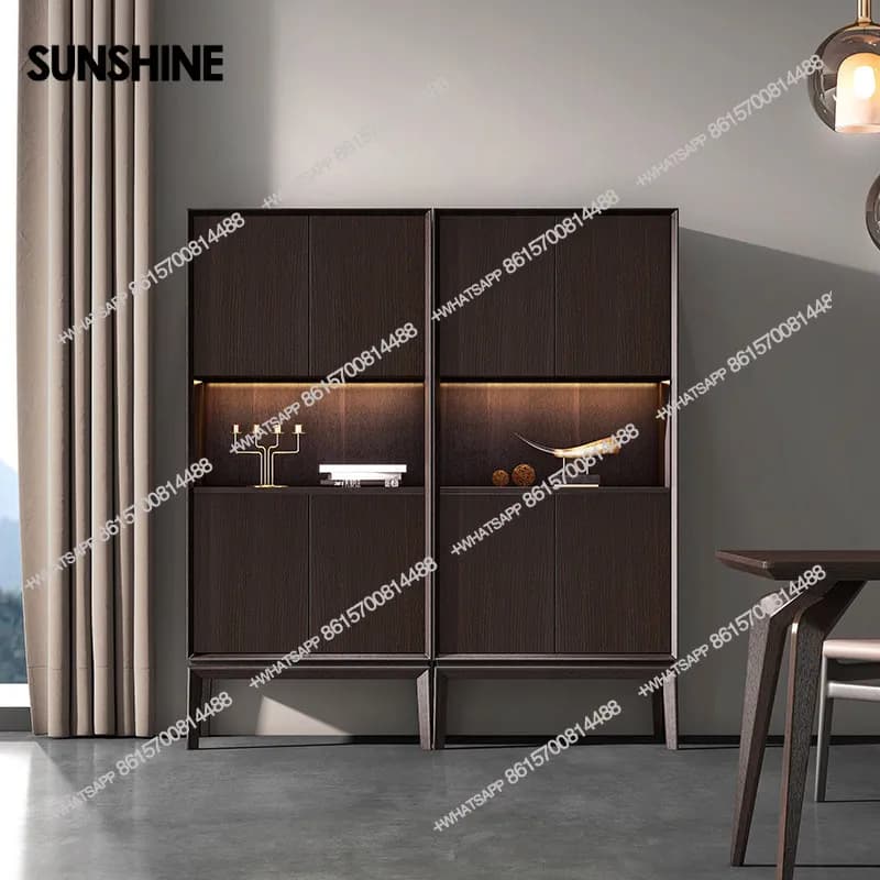 Extremely simple light luxury living room storage dining side cabinet modern decorative wine cabinet