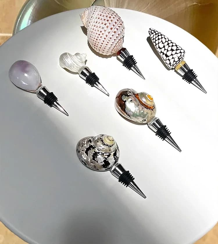 Red wine stopper Natural conch shell sealing wine bottle stopper Home decoration creative gift