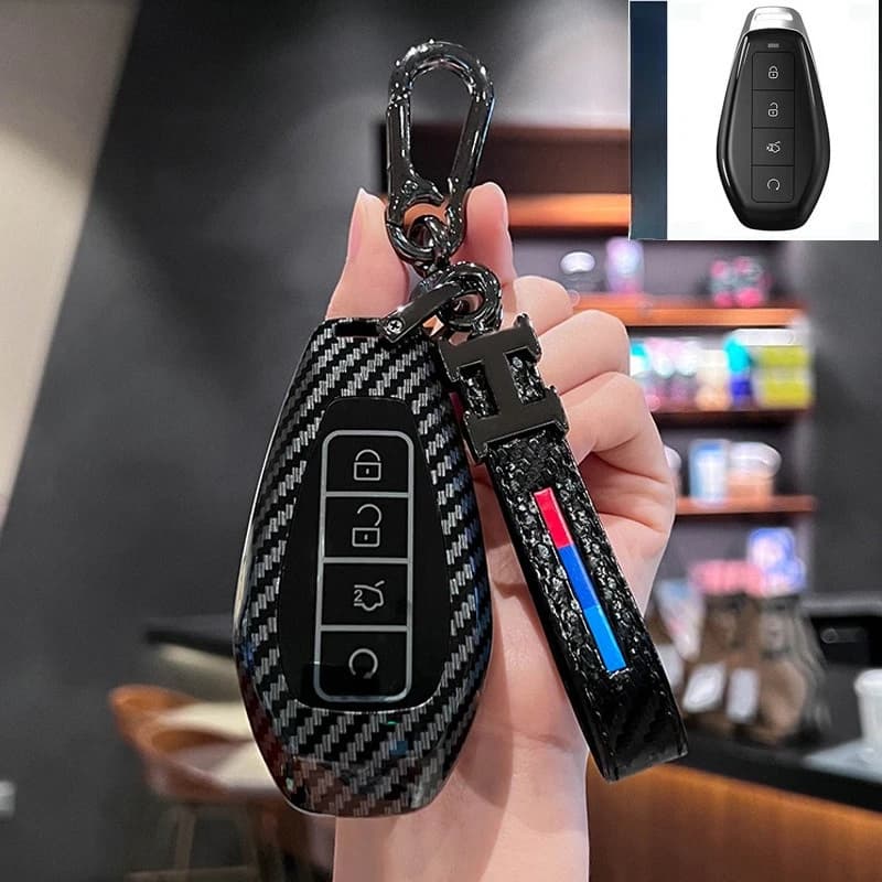 ABS Car Key Case Cover Chain Shell Protector Fob Holder for BYD Sea Lion 08 DM-p 4WD 2026 Keybag Accessories