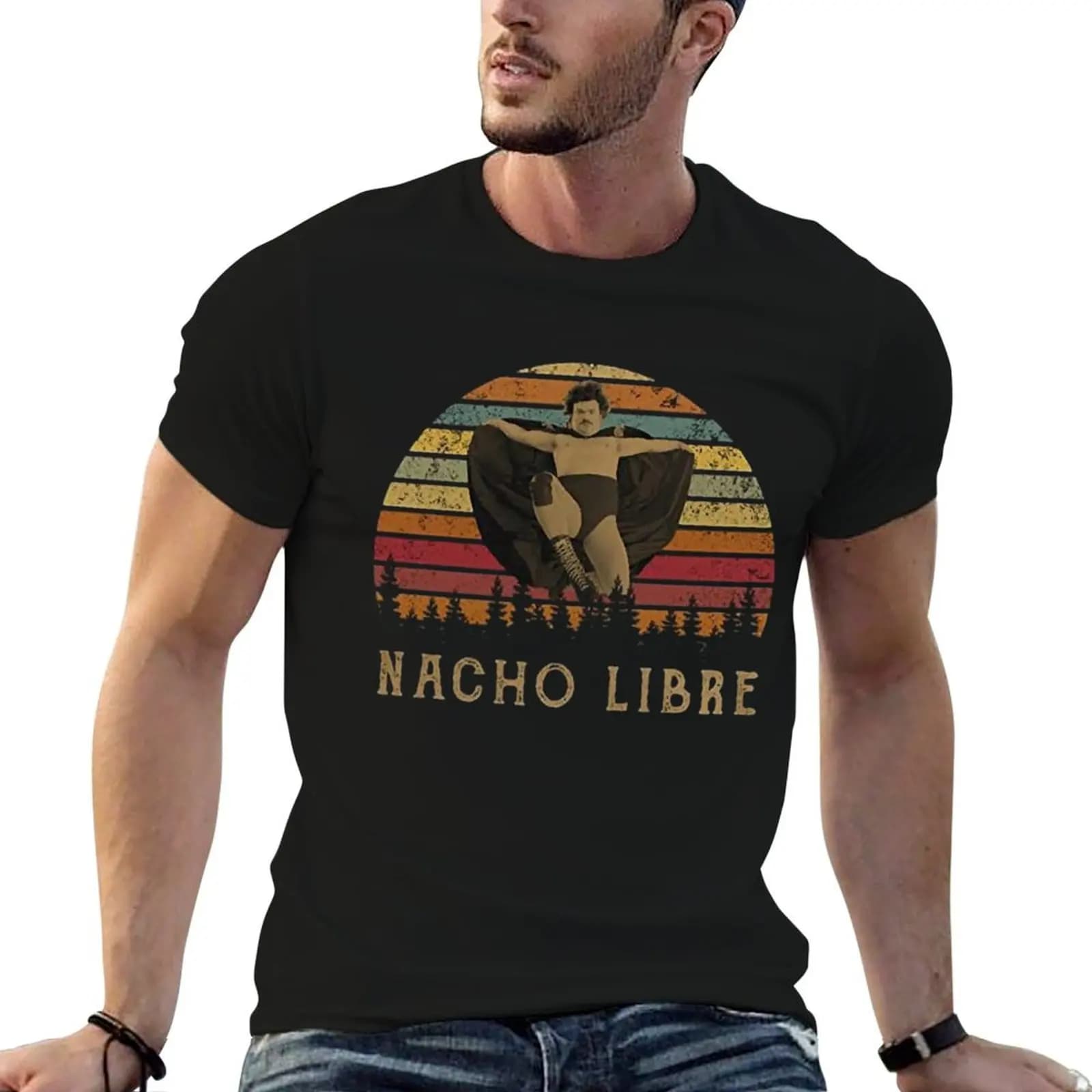 Graphic Nacho Libre Poster Funny Gifts T-Shirt Summer Holiday Casual Tee